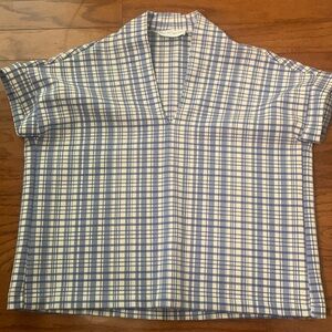 Brooke Wright blue and white kimono top